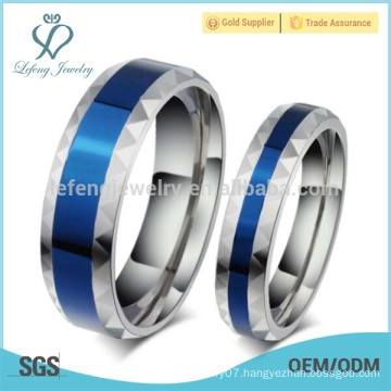 New arrival blue titanium lovers rings, his and hers matching promise rings jewelry